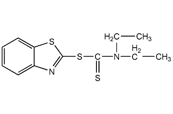 二乙基二硫代氨基甲酸-2-并噻唑酯結(jié)構(gòu)式